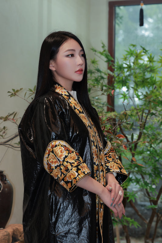 复古民族风手工刺绣蜡染长风衣外套女